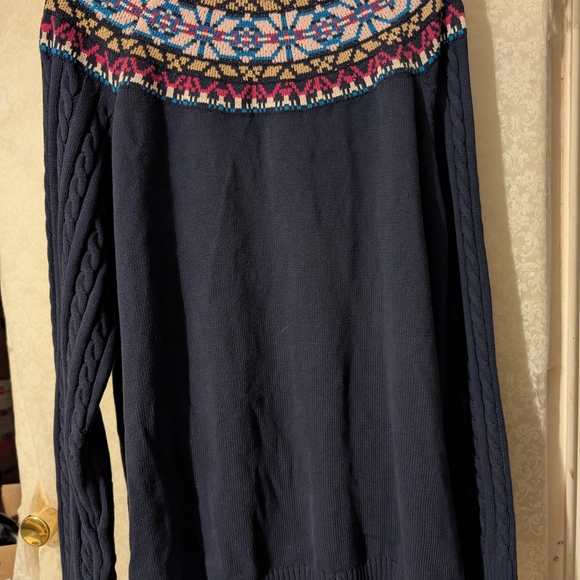 Woman Within Navy Cardigan with Colorful Pattern 3X New Without Tags - Picture 11 of 16